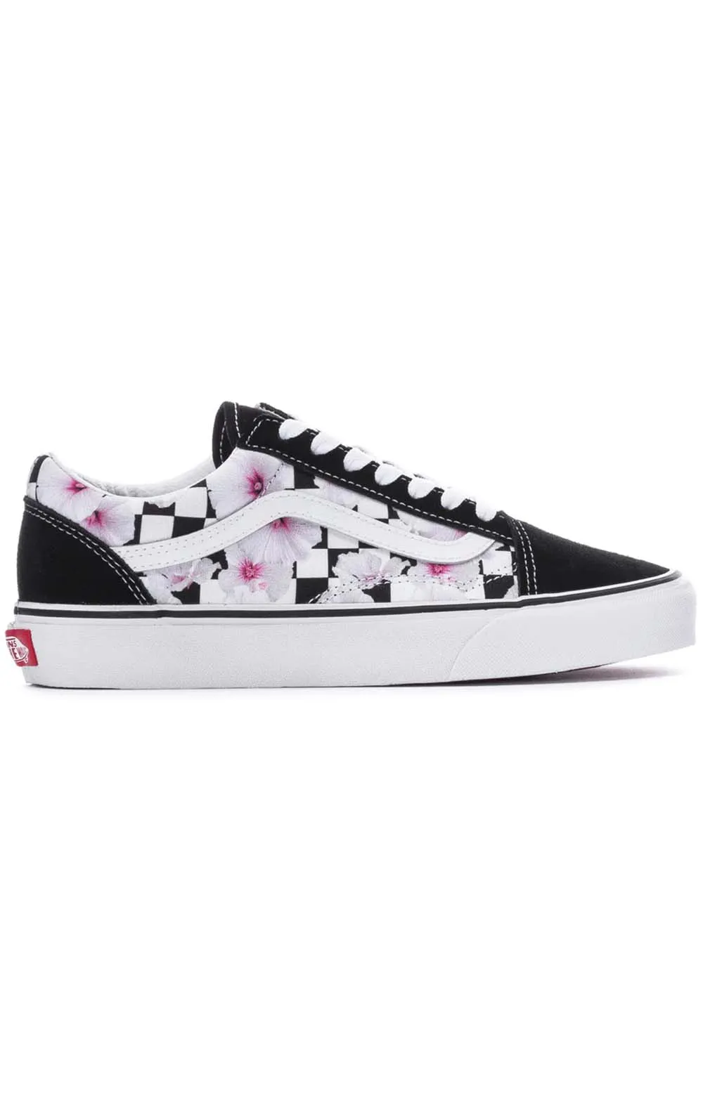 (7NTBM8) Old Skool Shoes - Hibiscus Check Black