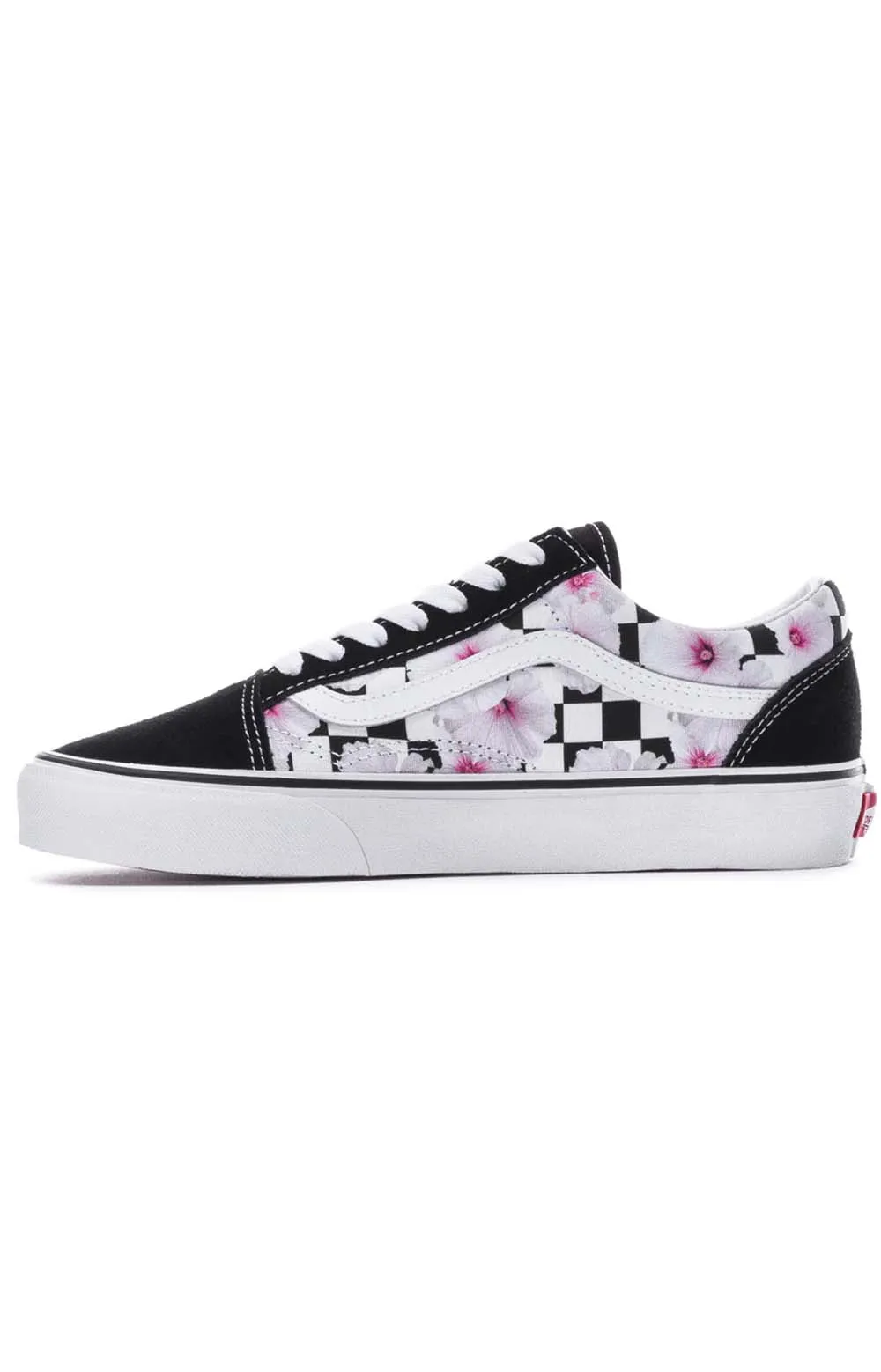 (7NTBM8) Old Skool Shoes - Hibiscus Check Black