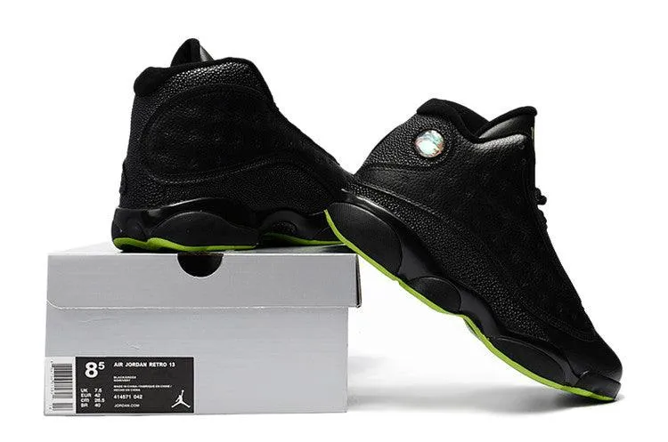 Air Jordan 13 Altitude Black Green Hightop Sneakers