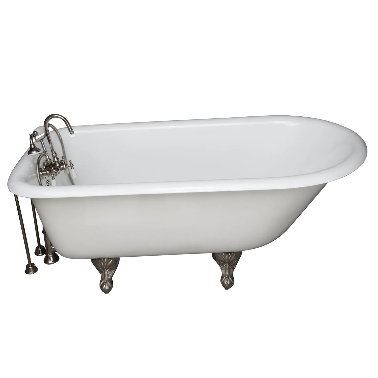 Antonio 55" Cast Iron Roll Top Tub Kit-Polished Nickel Accessories