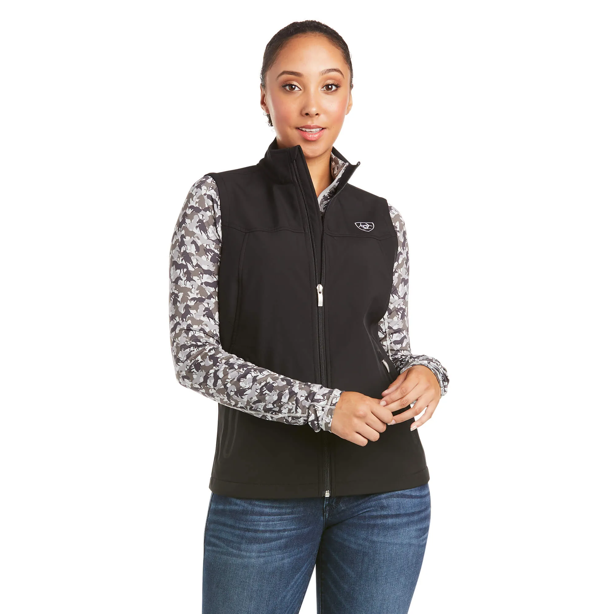 Ariat Ladies New Team Black Softshell Full-Zip Vest 10020762