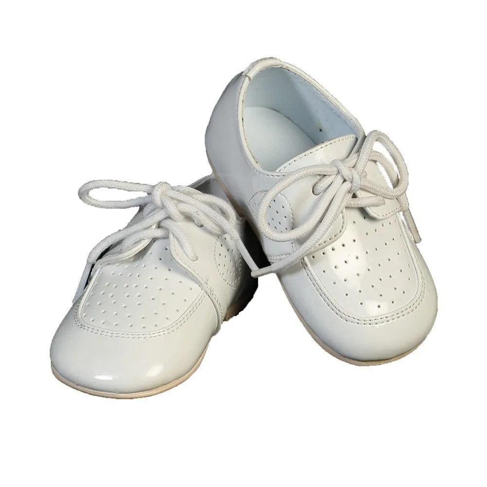 Baby Boys White Lace Up Holed Design Dress Shoes 0 Baby-6 Toddler