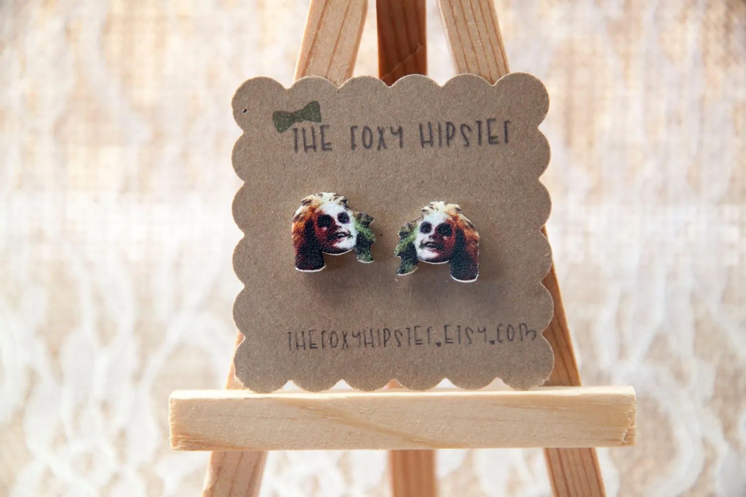 Beetlejuice Inspired Stud Earrings