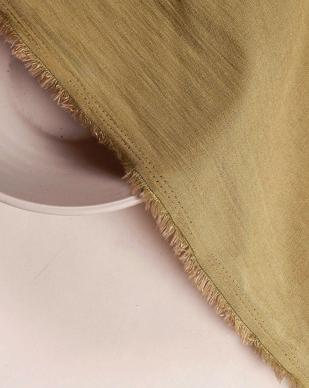 Beige Plain Lycra Slub Rayon Fabric 54"