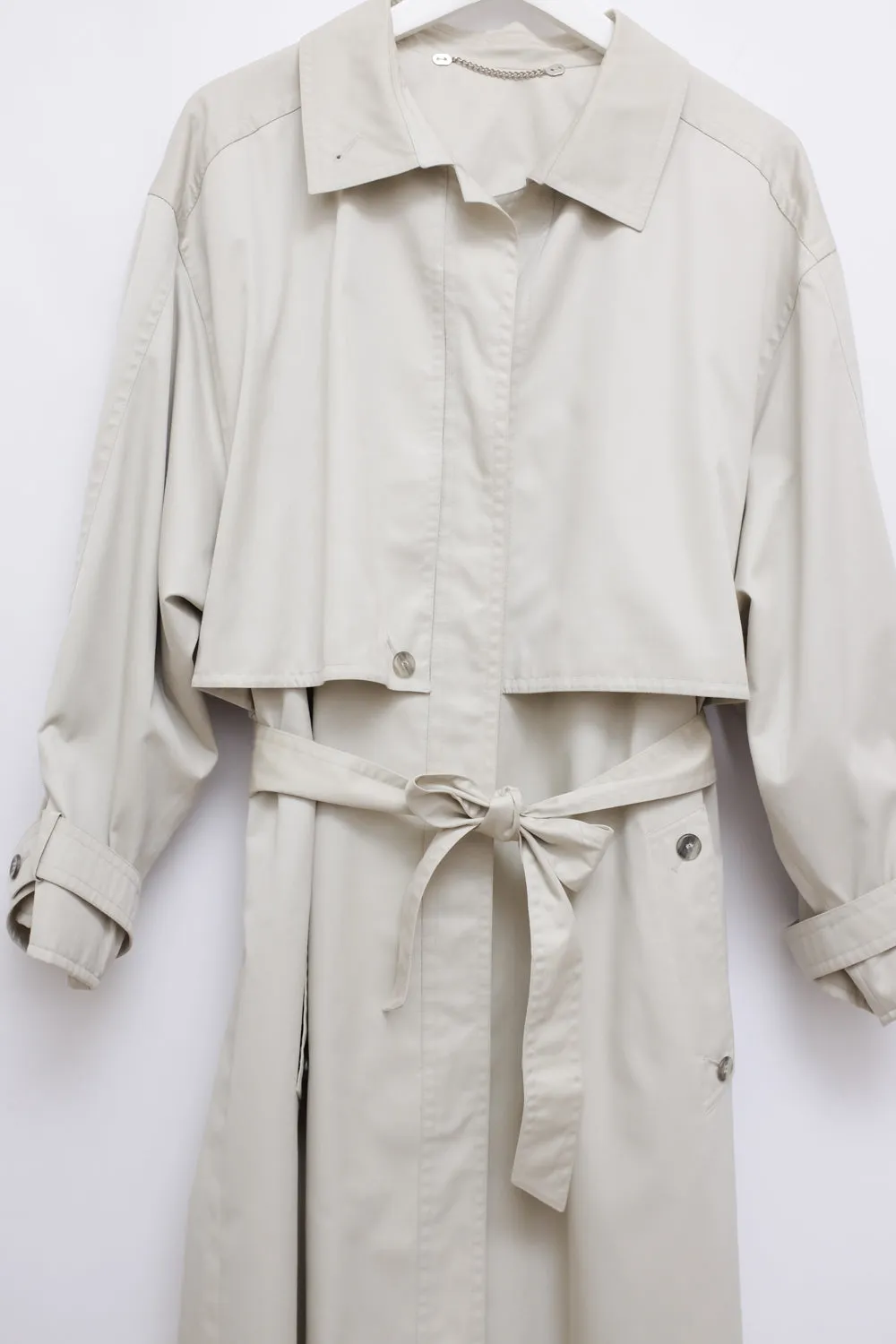 BEIGE VINTAGE BELTED TRENCH COAT