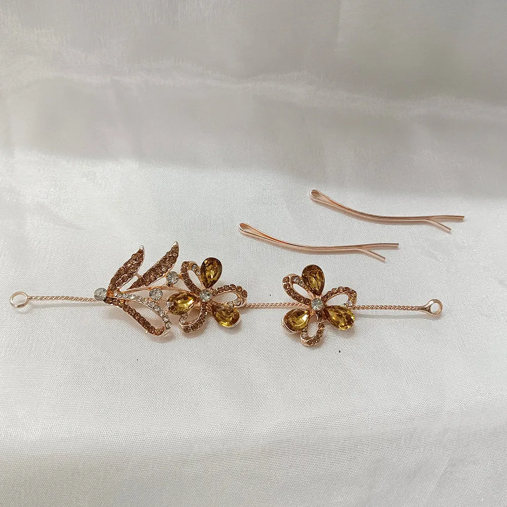 Bhavi Jewels Gold Plated Hair Brooch