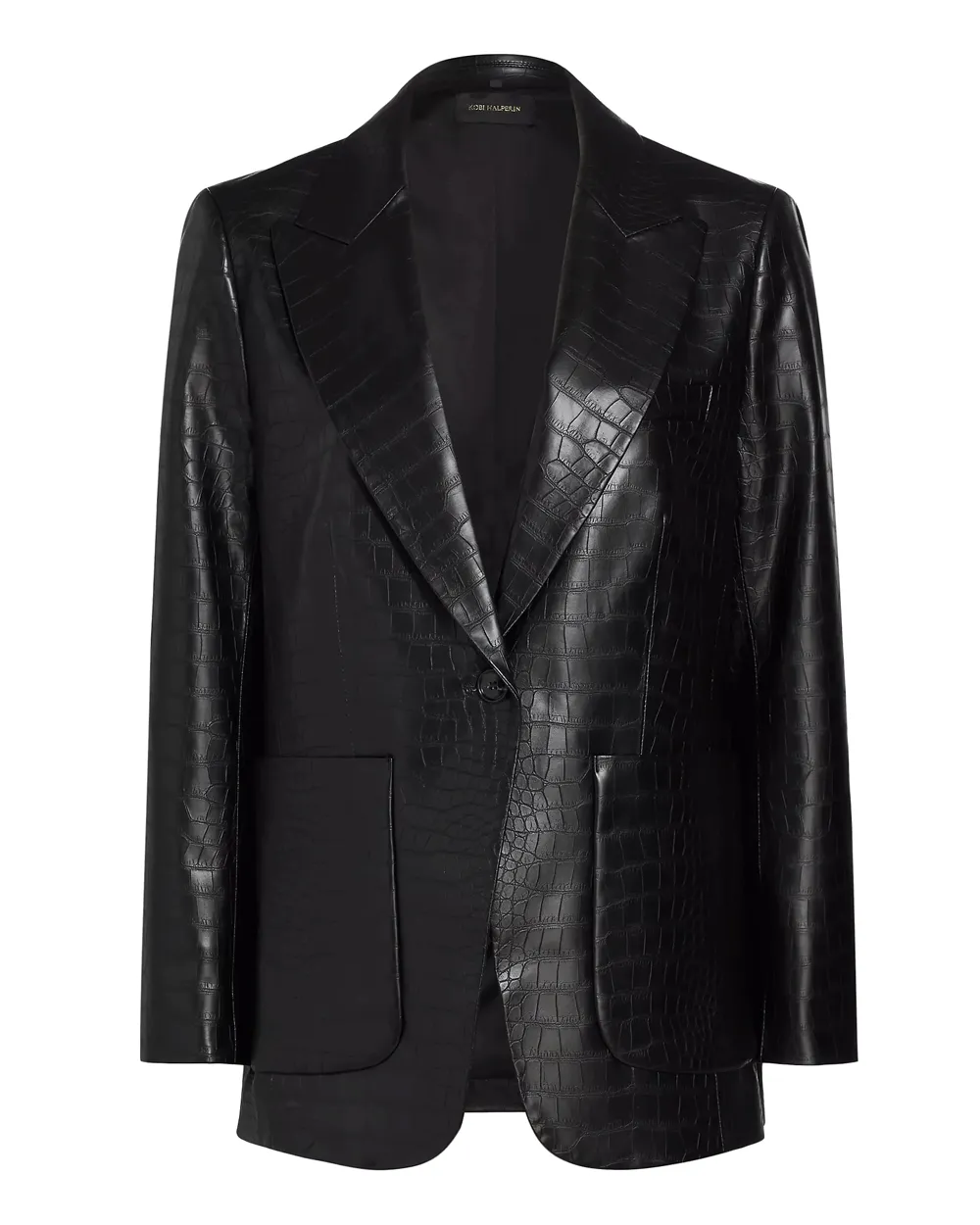 Black Rein Crocodile-Embossed Jacket