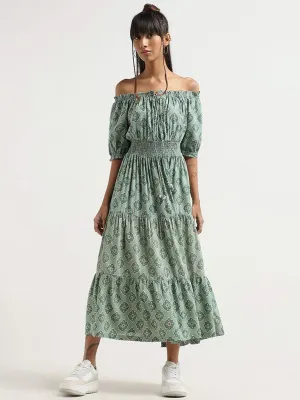 Bombay Paisley Green Printed Dress