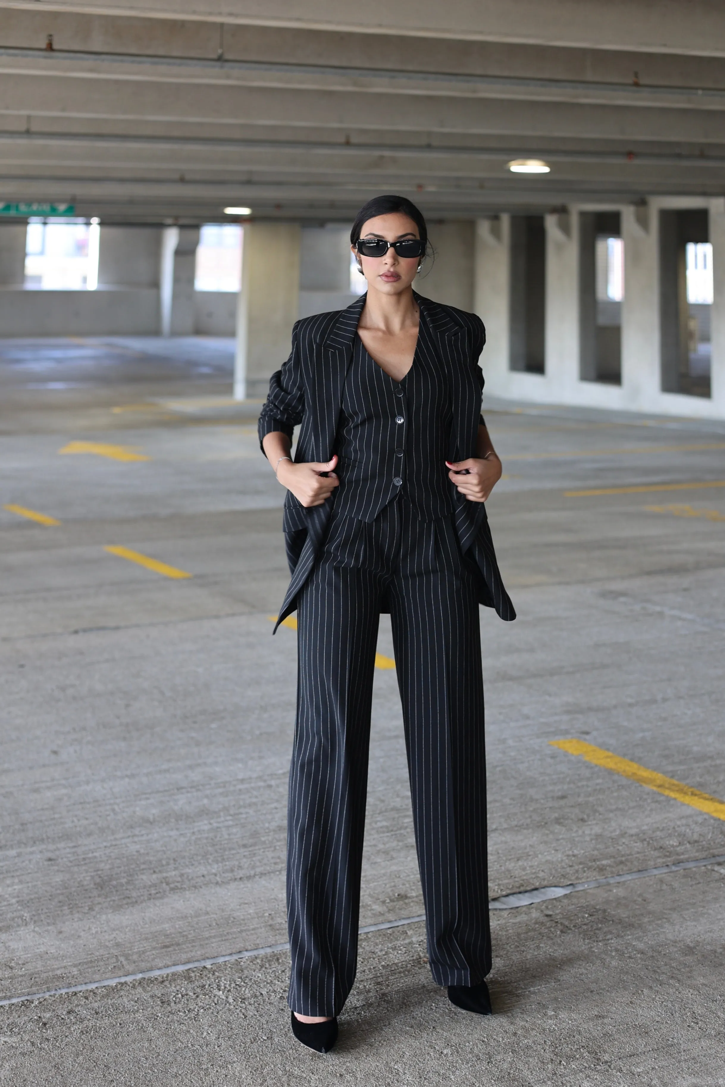 Boss Babe Pinstriped Suit 🖤