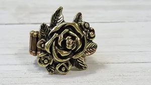 Bouquet Bonanza Brass Flower Ring - Paparazzi Accessories