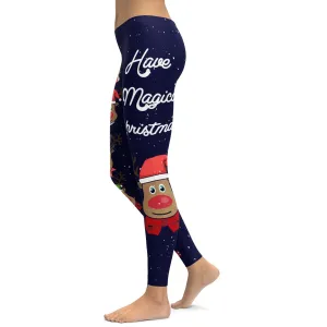 Christmas Reindeer Heads Leggings