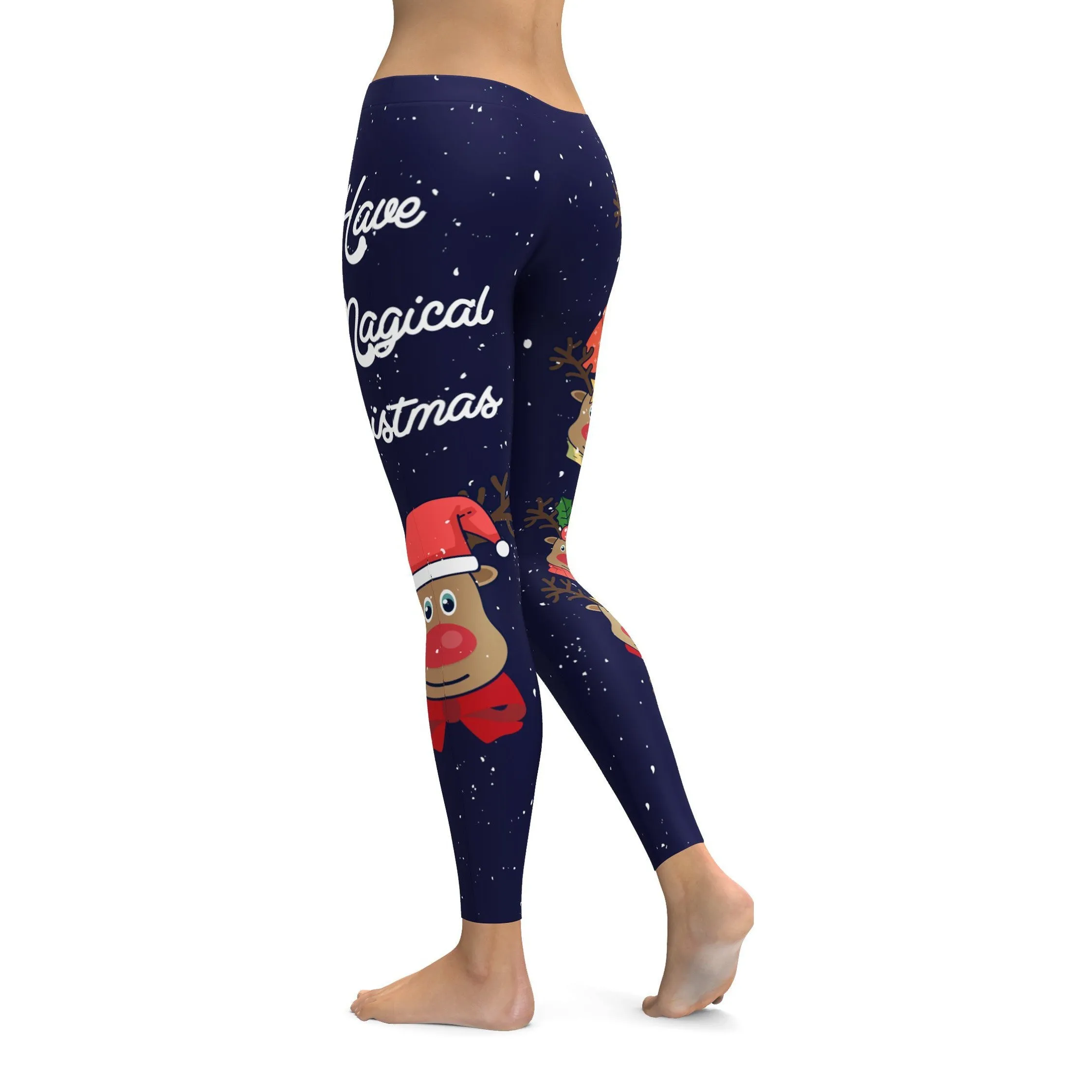 Christmas Reindeer Heads Leggings