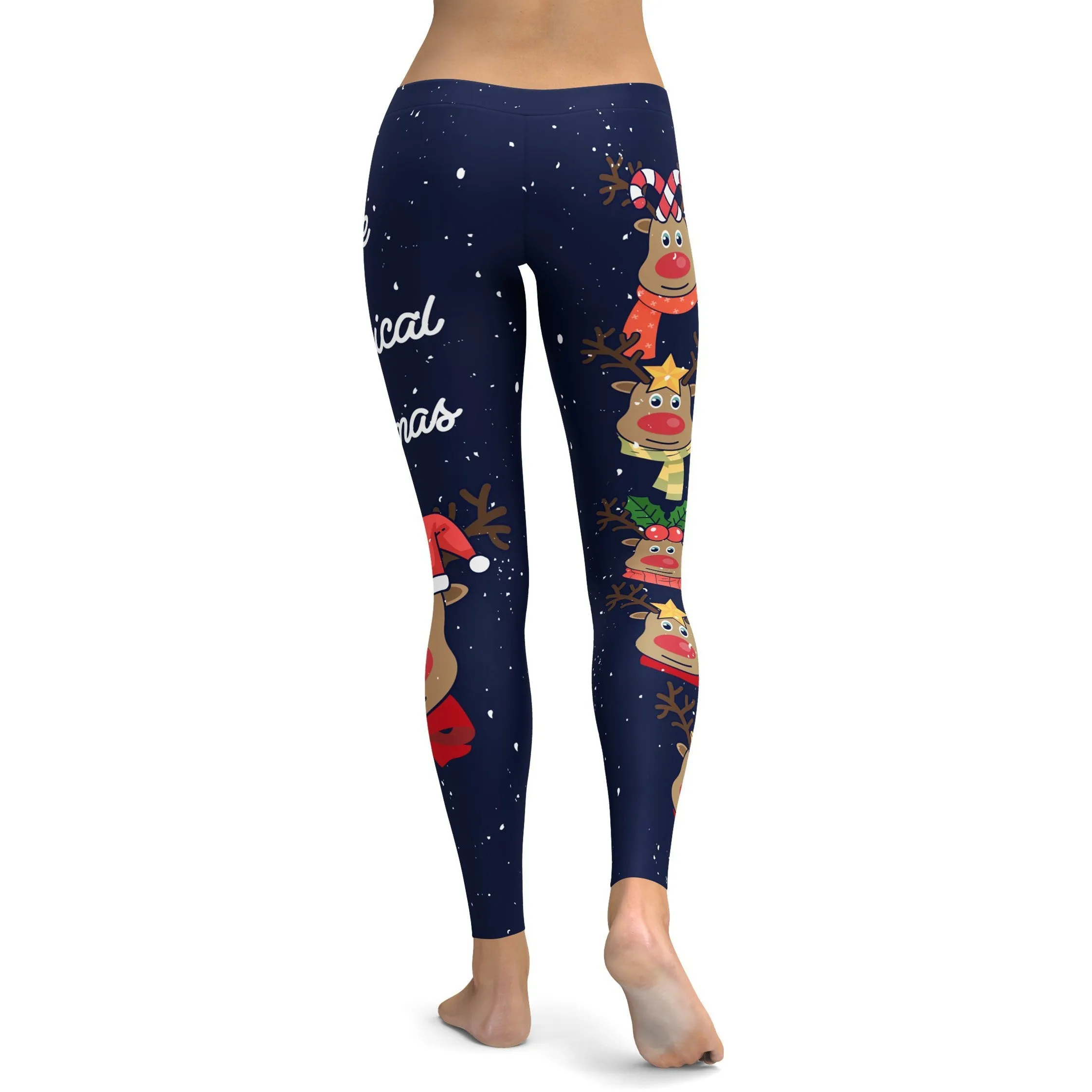 Christmas Reindeer Heads Leggings