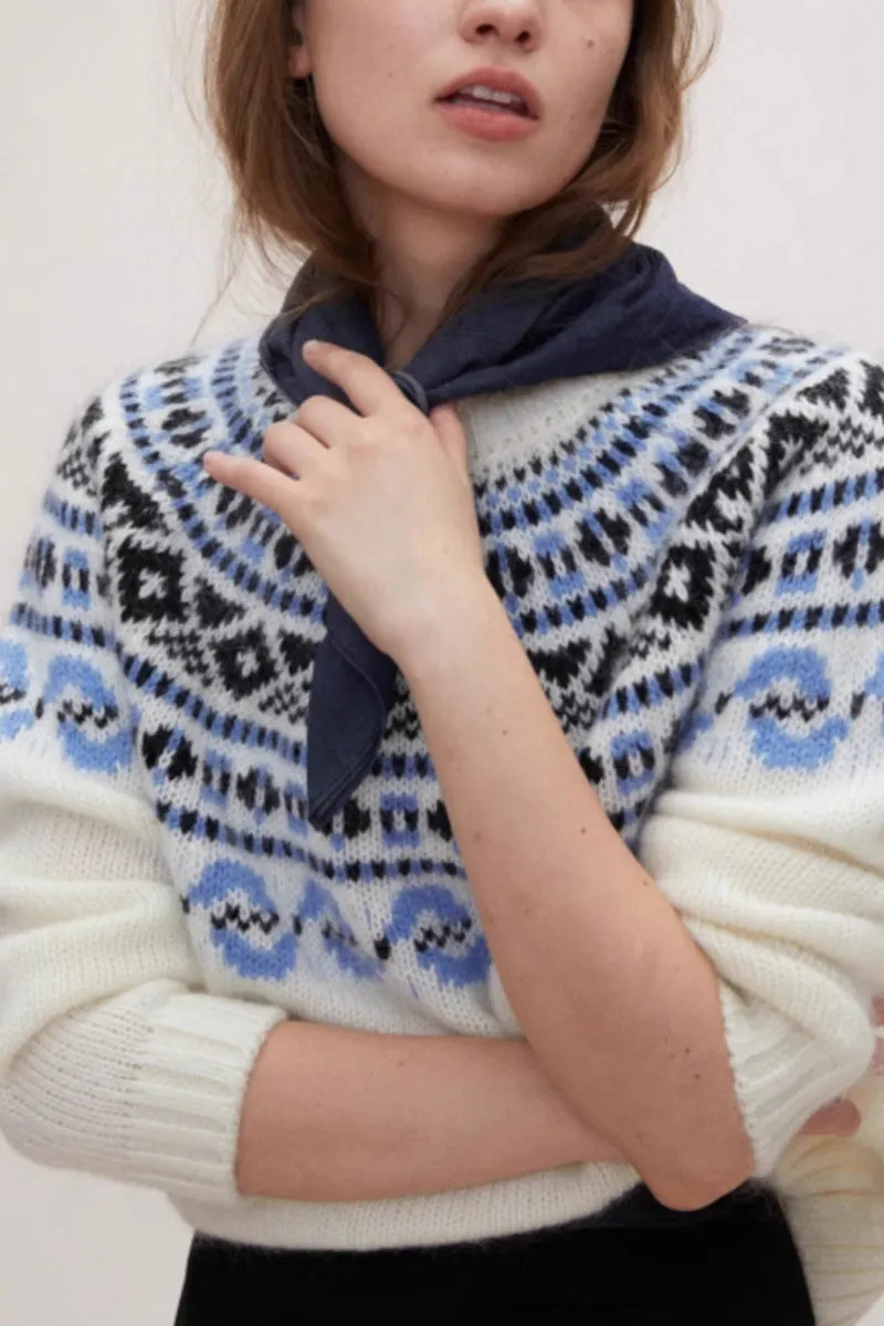 Classic Fair Isle Crewneck Pullover Sweater