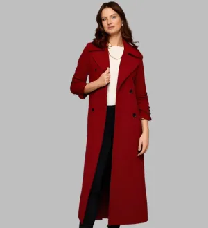 Double-Breasted Wool Blend Formal Coat