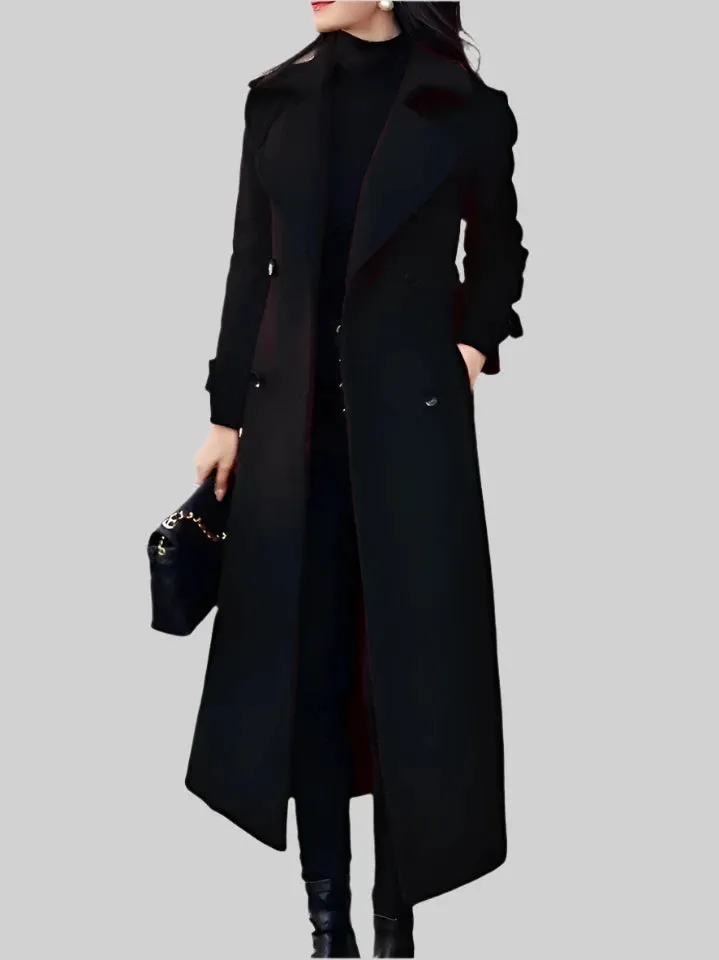 Double-Breasted Wool Blend Formal Coat