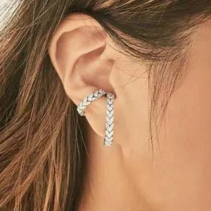 Elegant Zircon Crystal Clip-On Earrings