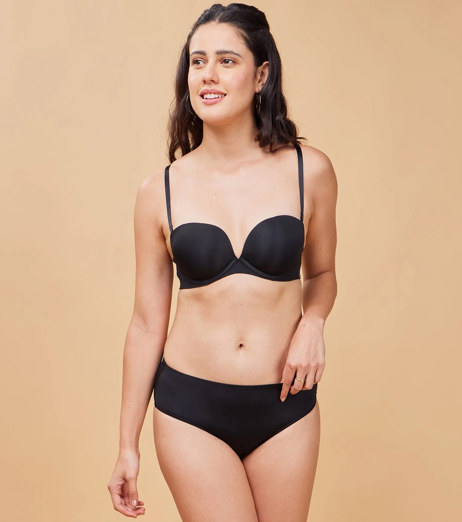 Enamor Body Transform F115 Strapless Maultiway Plunge Push-up Bra for Women - Padded, Wired and Medium Coverage