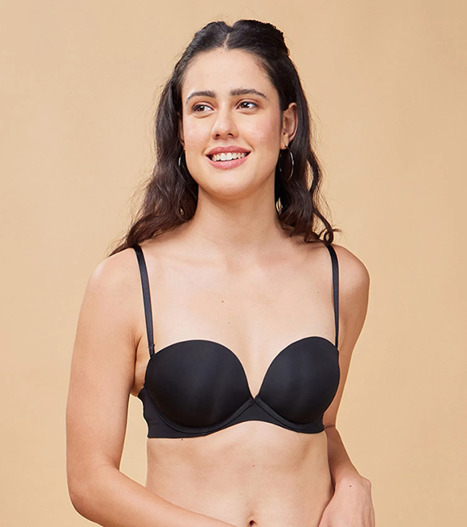 Enamor Body Transform F115 Strapless Maultiway Plunge Push-up Bra for Women - Padded, Wired and Medium Coverage