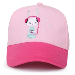 FlapJack Kids Girl UPF50  Ball Cap - Pink Bunny