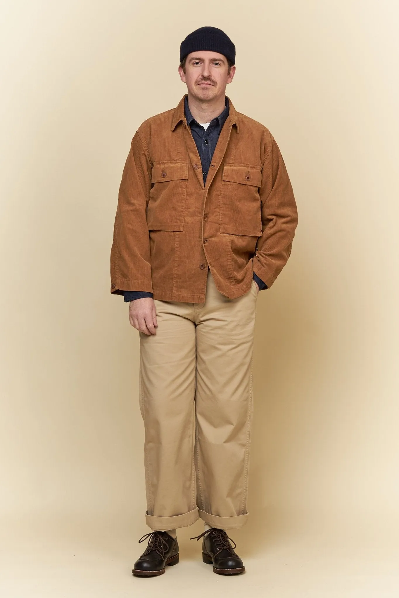 Fullcount Cords Military Jacket - Camel