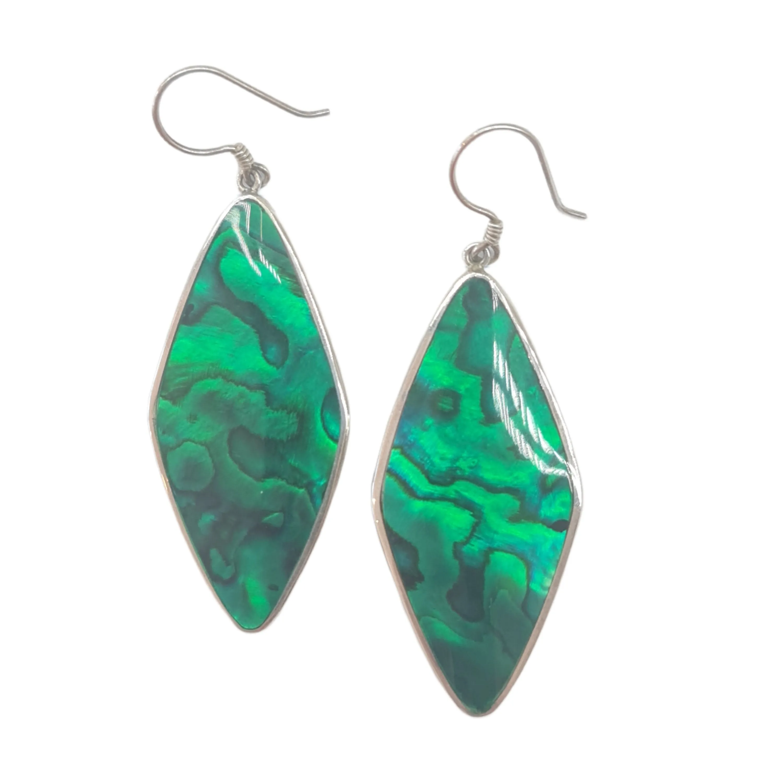 Green Paua Shell earrings large