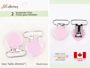 Heart Shape Suspender Clips- 25mm