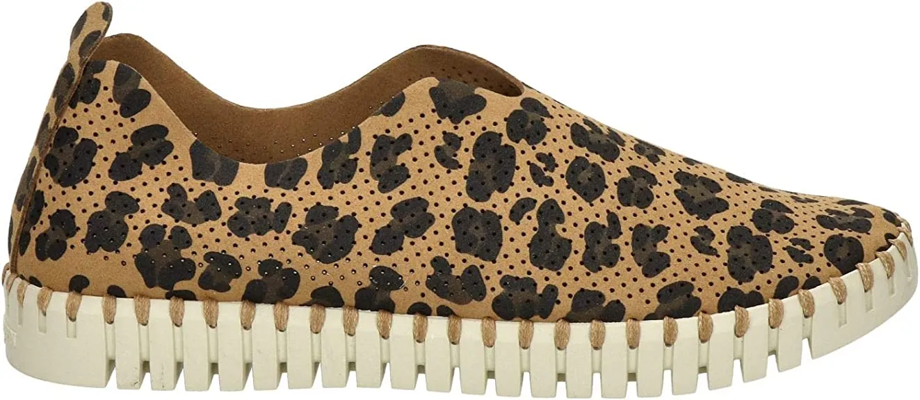 Ilse Jacobsen Tulip 139 Leopard Print Perforated Slip-On Sneaker