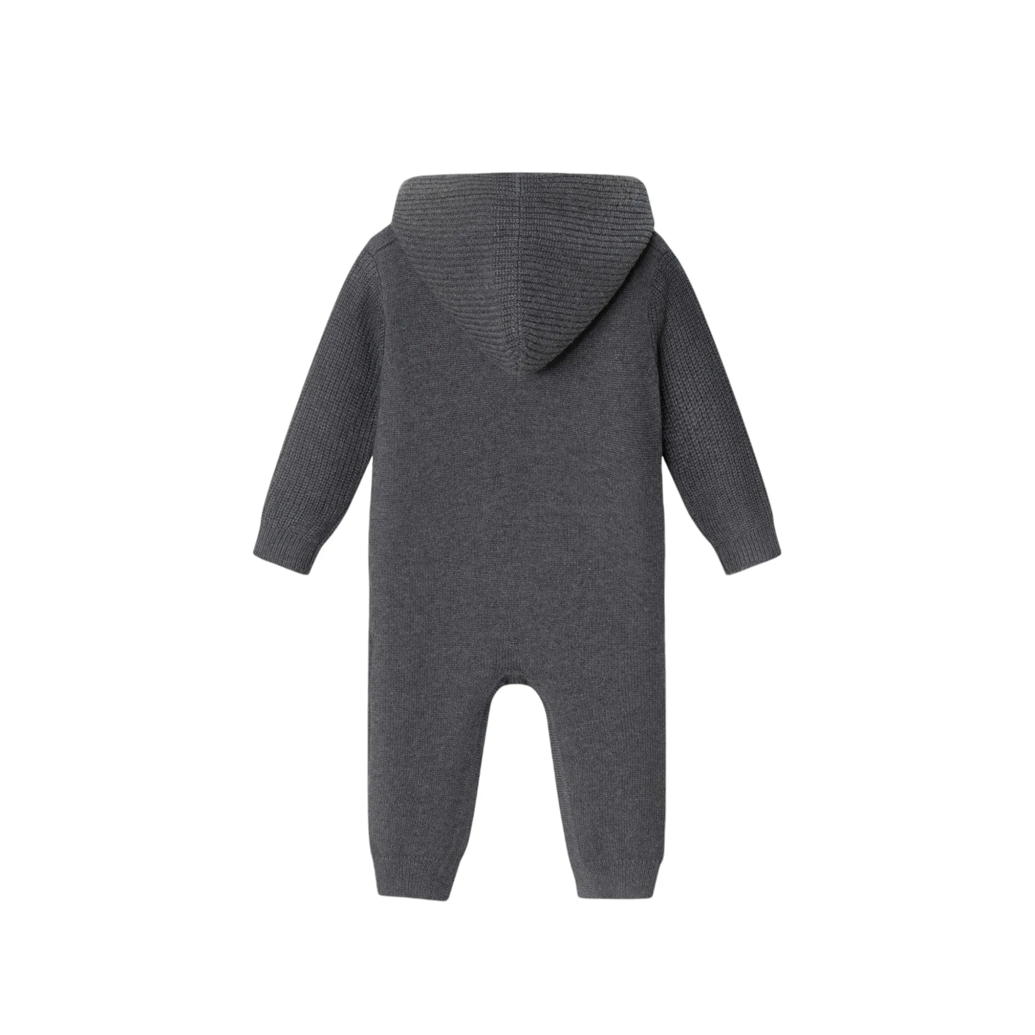 Infant Hooded Toggle Sweater Romper | Charcoal