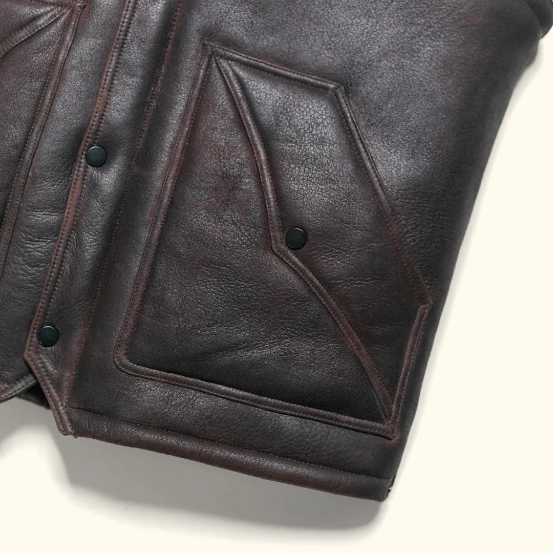 Jackson Leather Shearling Vest | Brown