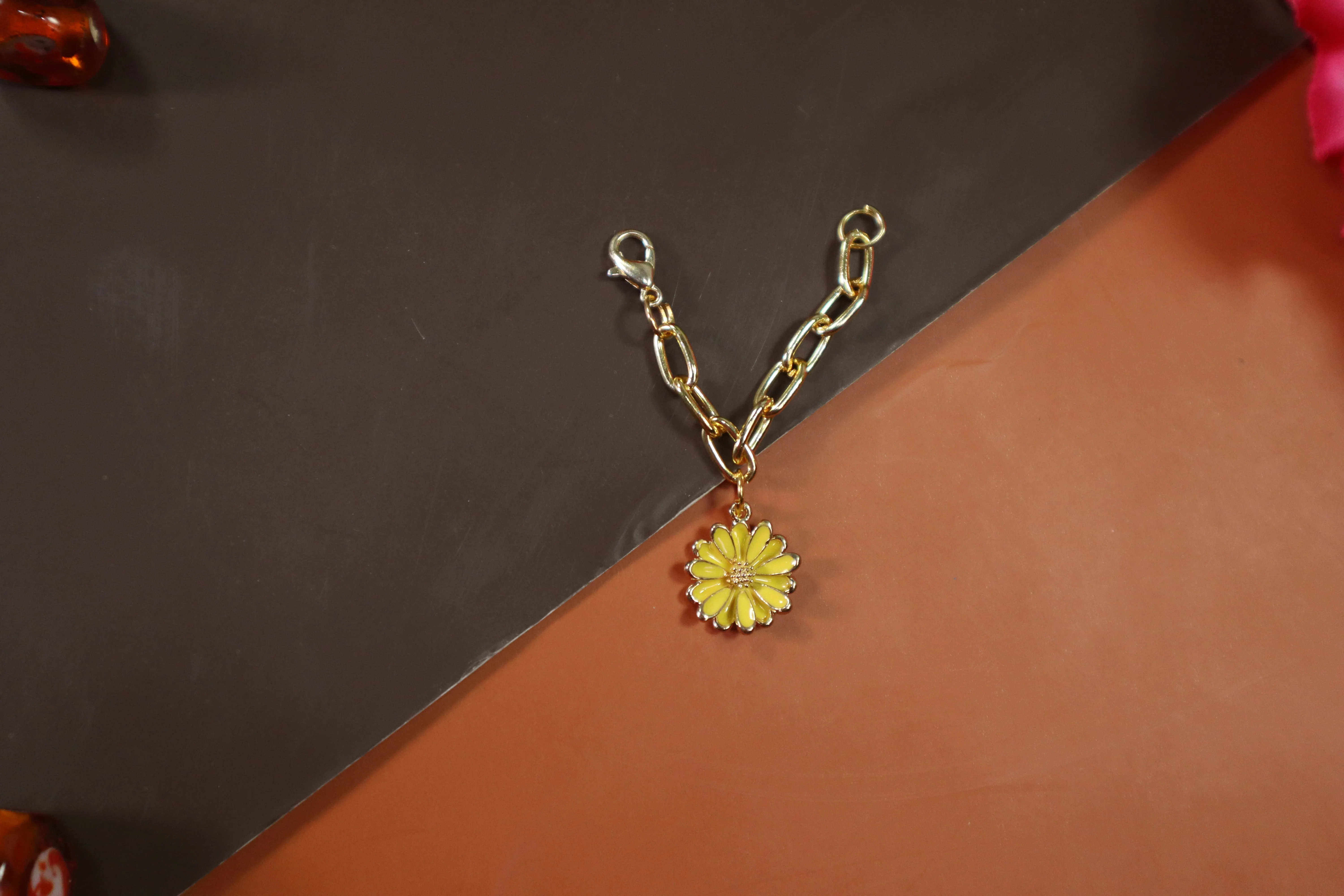 Kamule Yellow Enamel Bloom Watch Charm