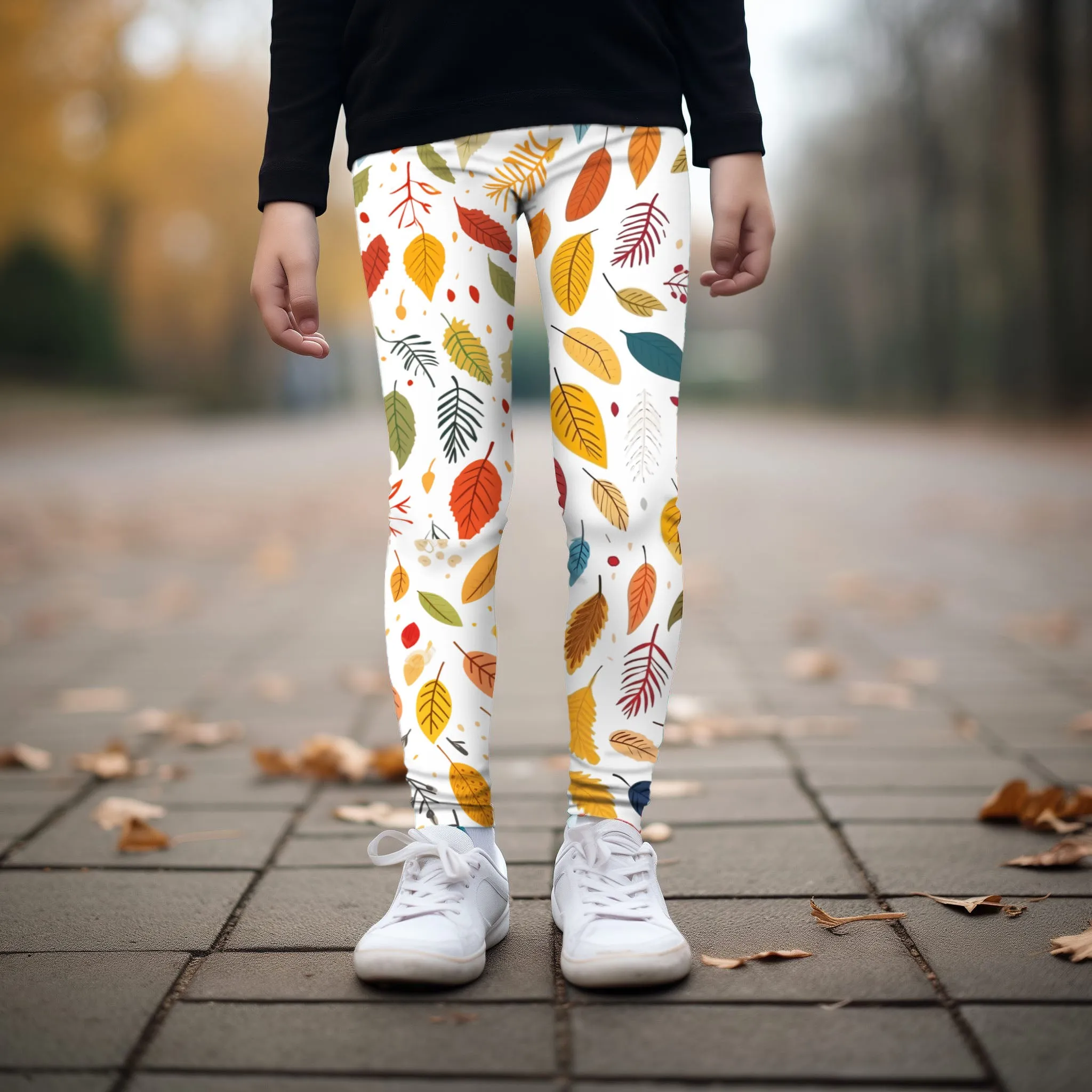 Kids Falling Leaves Leggings