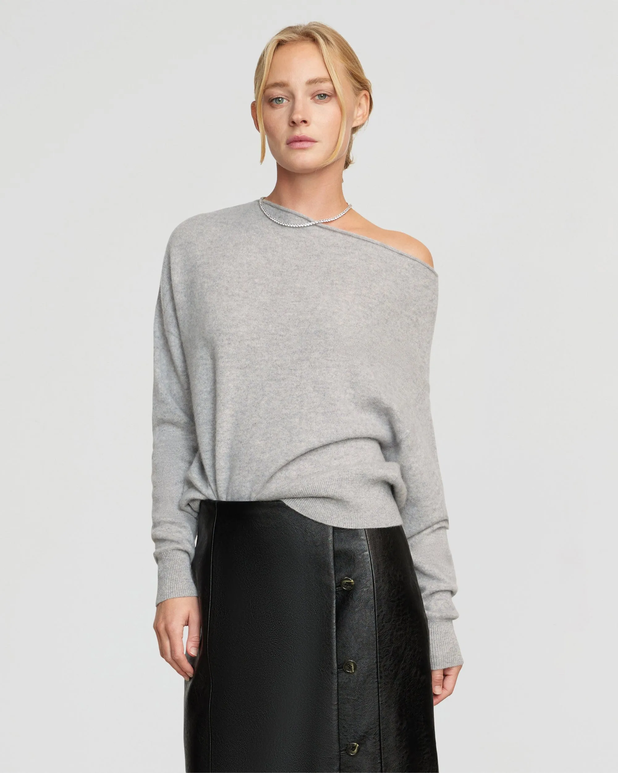 Lan Cashmere Off-Shoulder Sweater