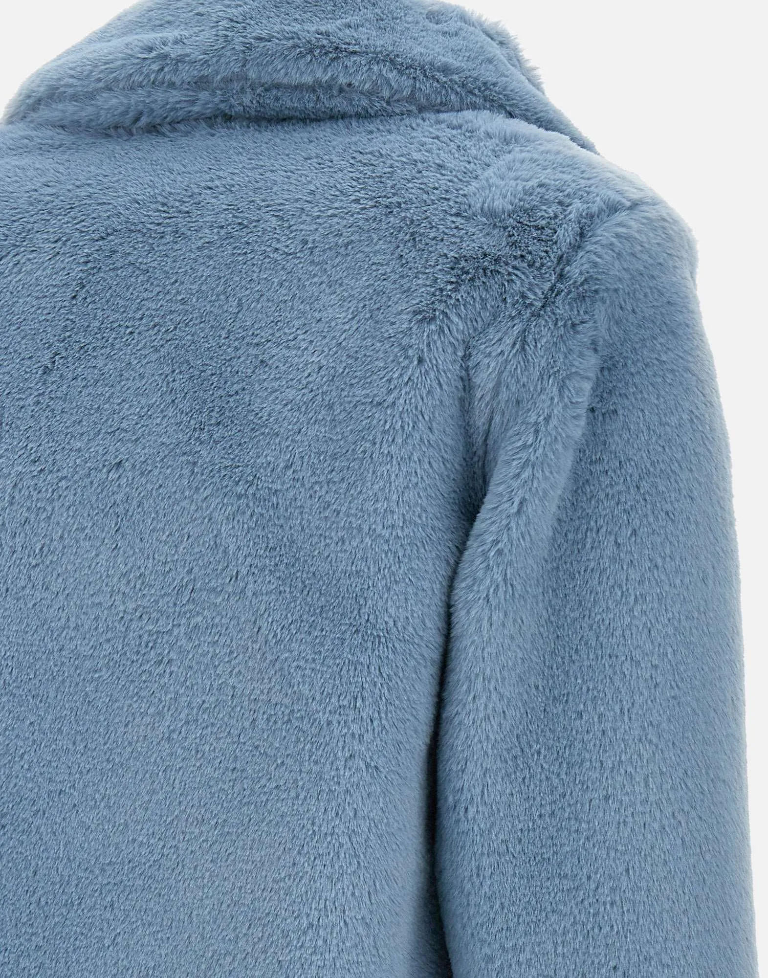 Light Blue Eco Fur Coat