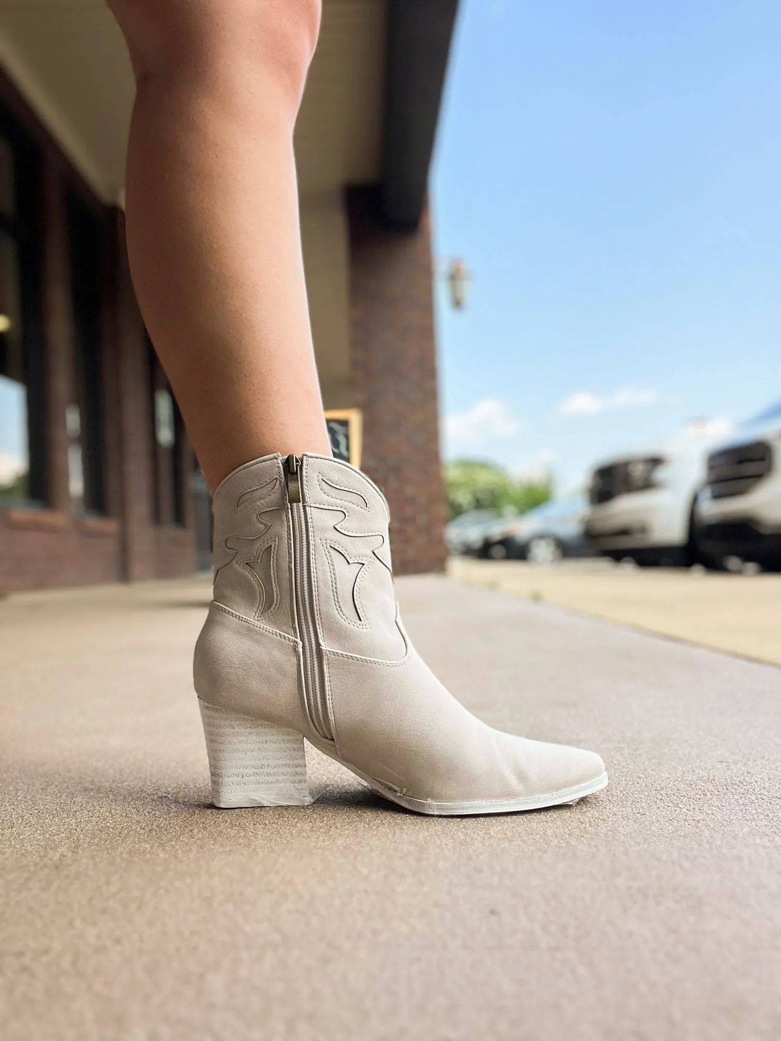 Little Suede Booties- Off White