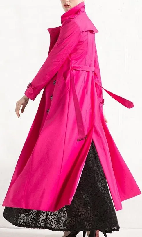 Long Pink Trench Coat