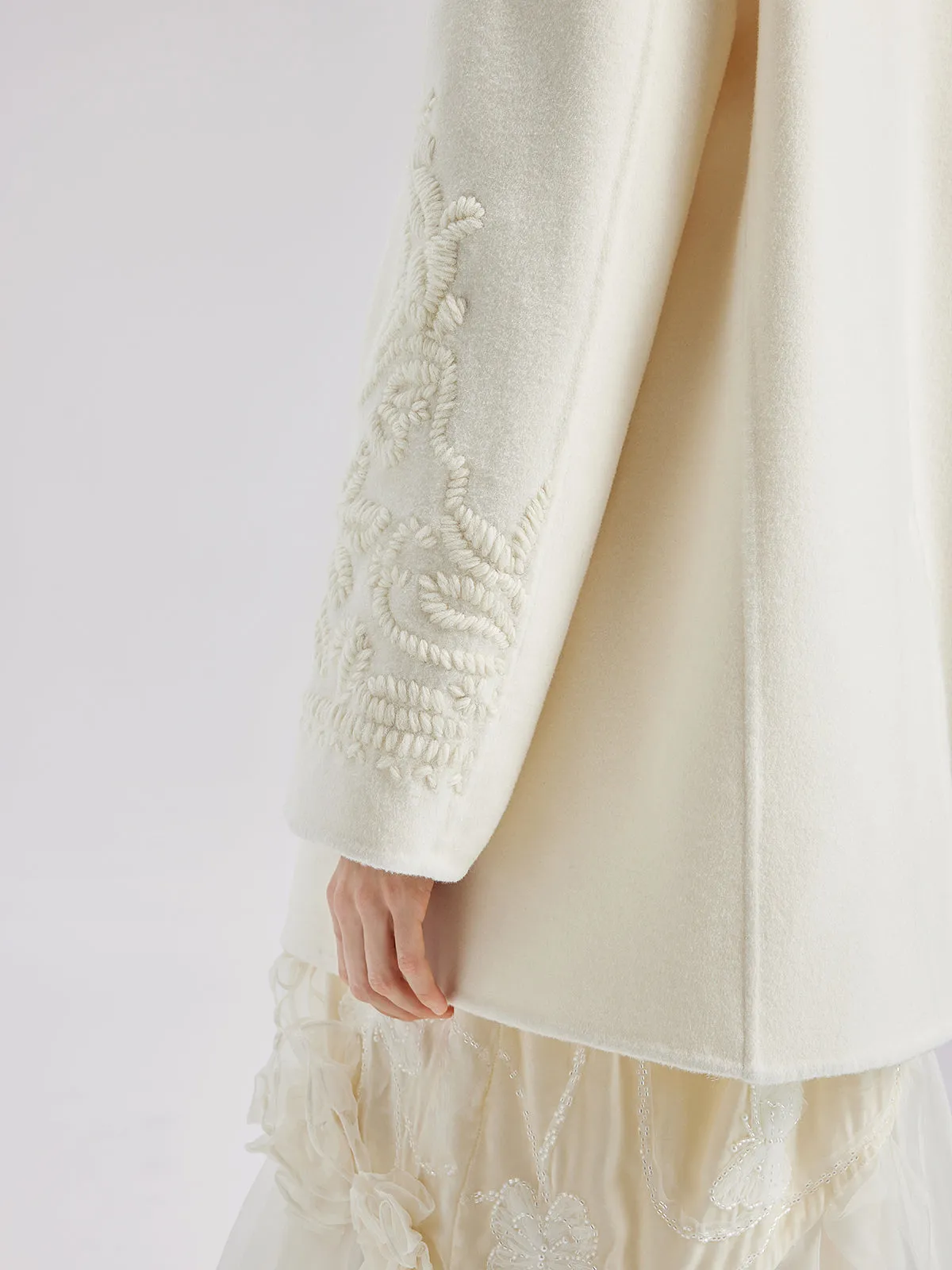 Luxury Wool Embroidered Coat