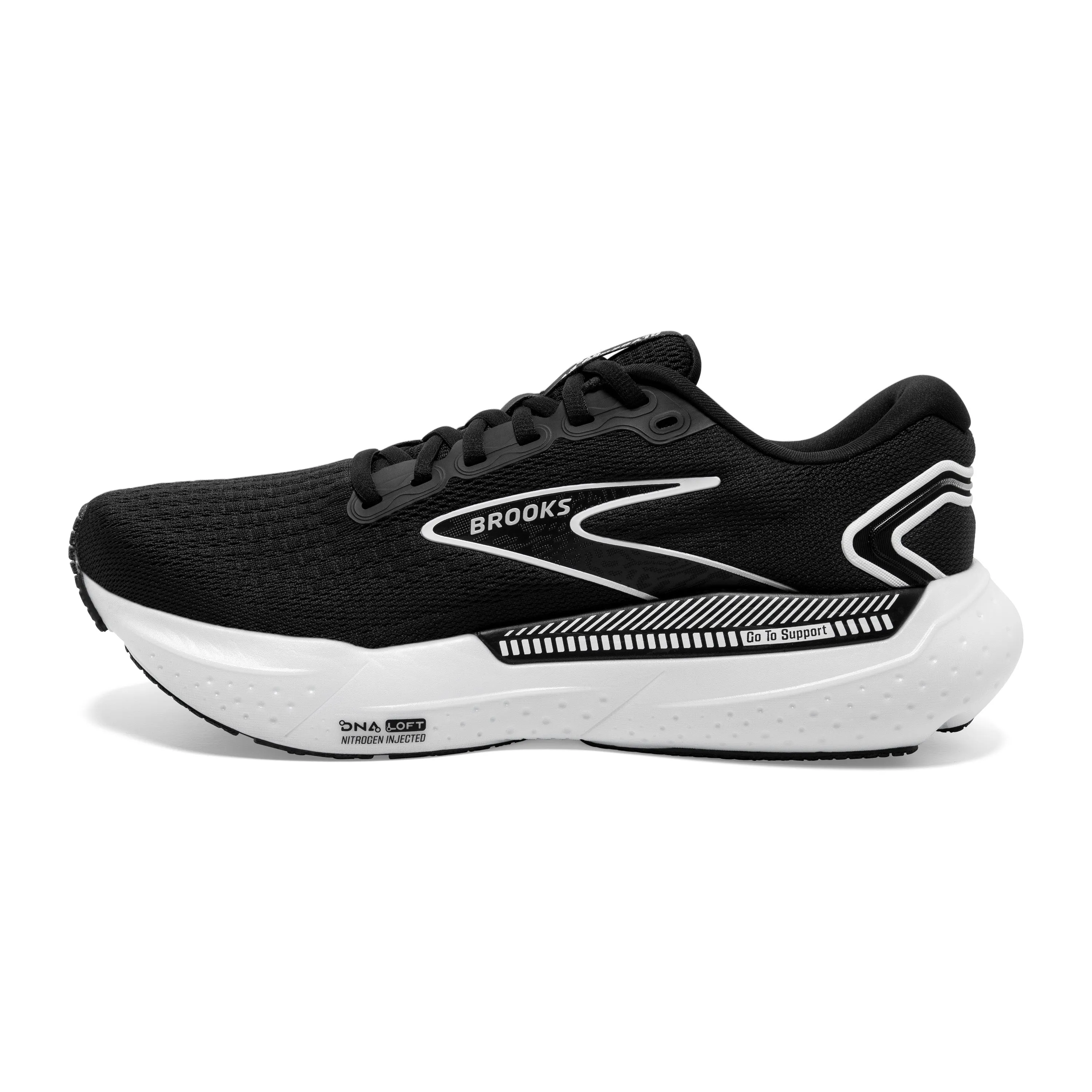 Men's Brooks Glycerin GTS 21 Color: Black/Grey/White (WIDE WIDTH)