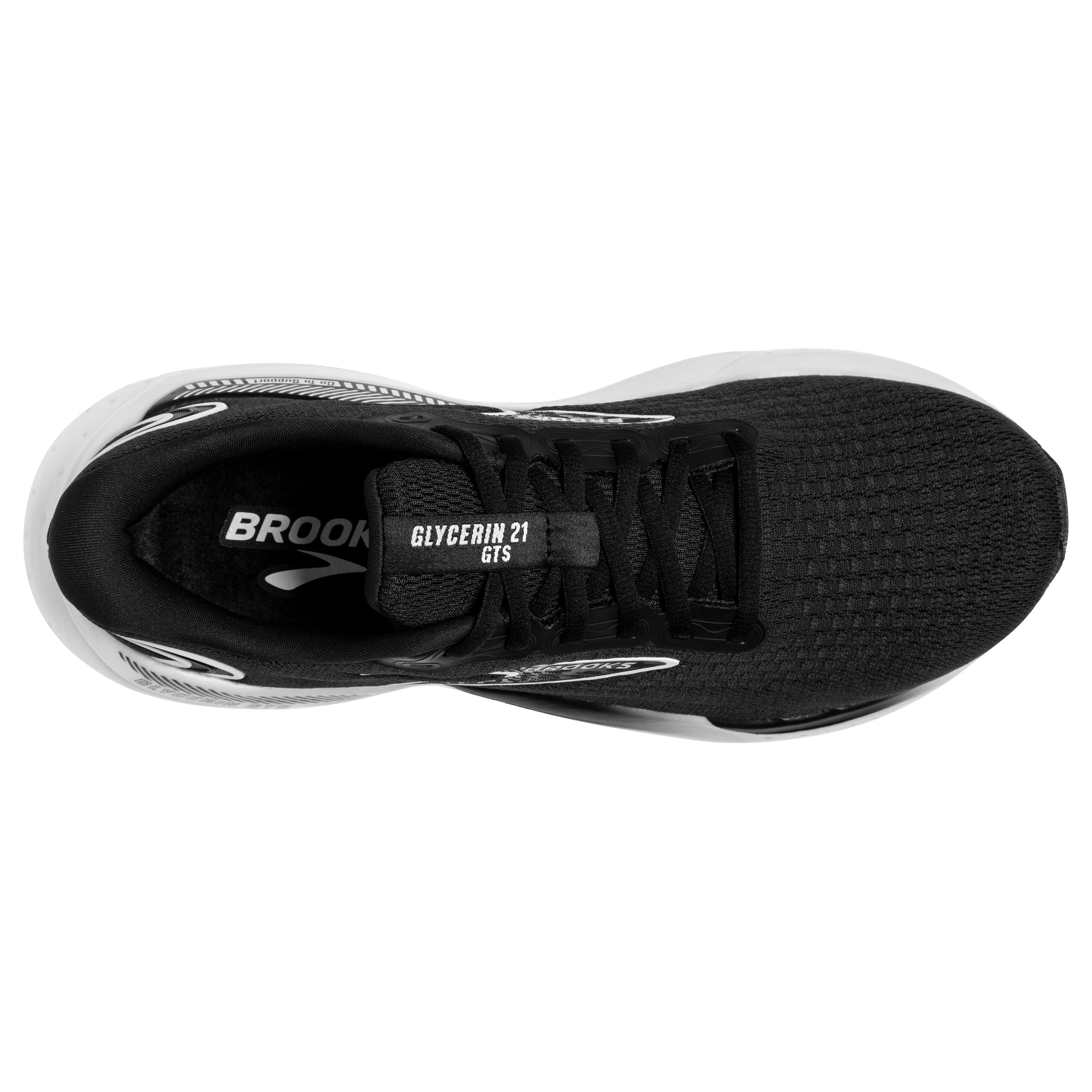 Men's Brooks Glycerin GTS 21 Color: Black/Grey/White (WIDE WIDTH)