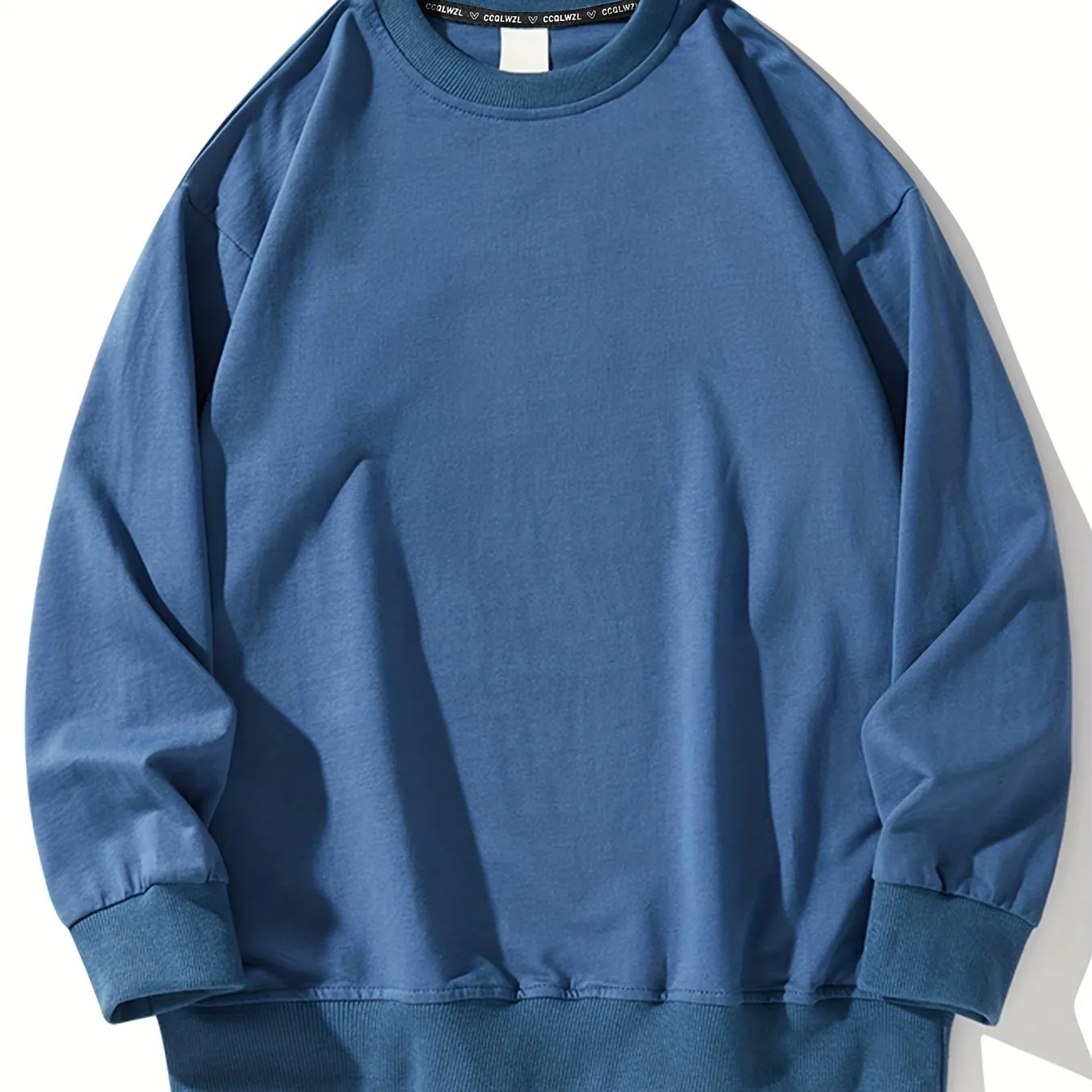 Men's Versatile Basic Round Neck Pullover Long Sleeve Sweatshirt