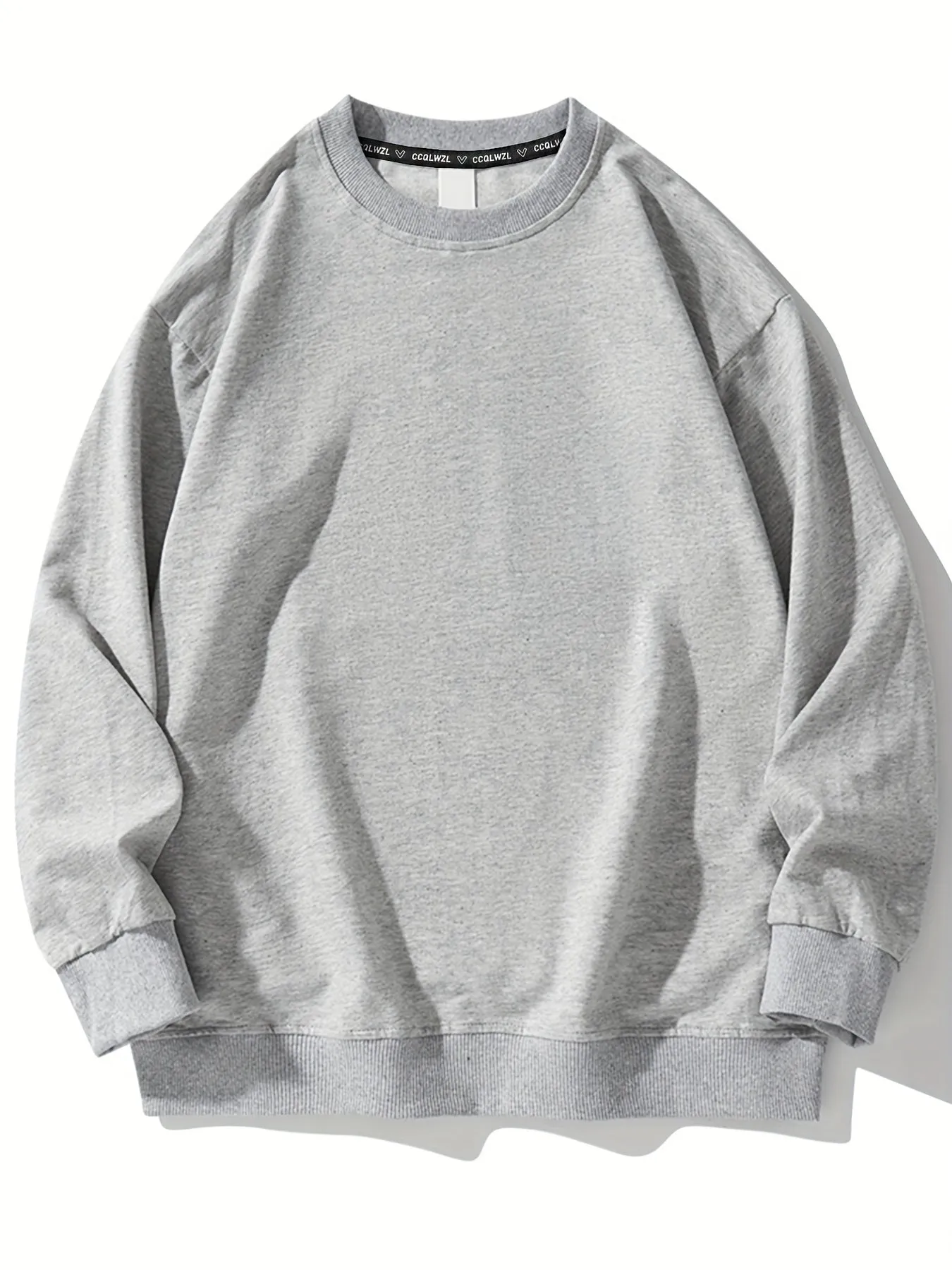 Men's Versatile Basic Round Neck Pullover Long Sleeve Sweatshirt