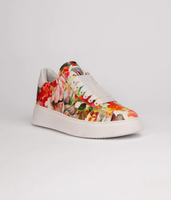 MIA FLORAL PRINT SNEAKER - ORANGE