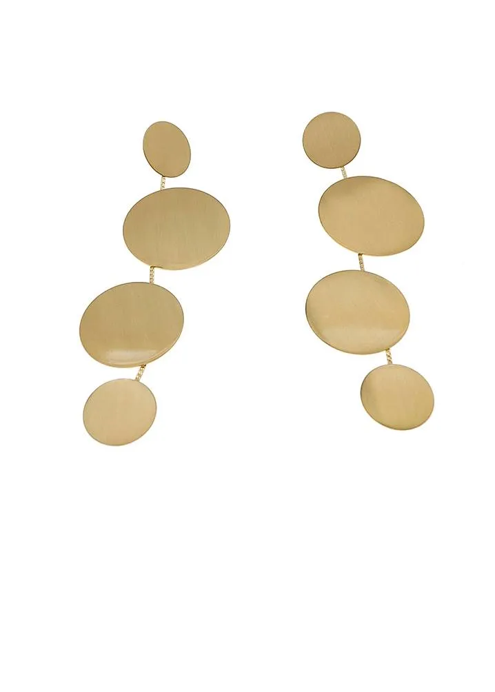 Multi Disc Drop Statement Earrings