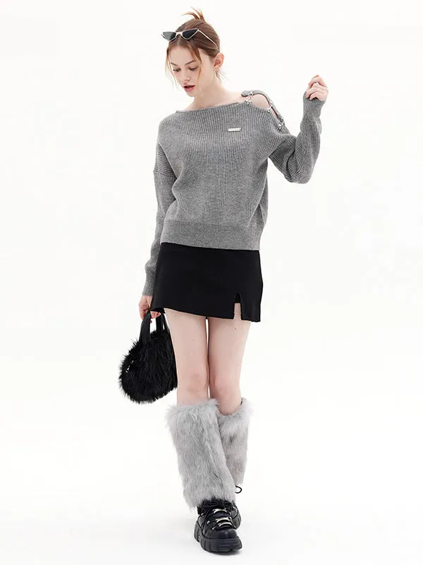 Nvuvu Ribbed Snaps Knit Sweater