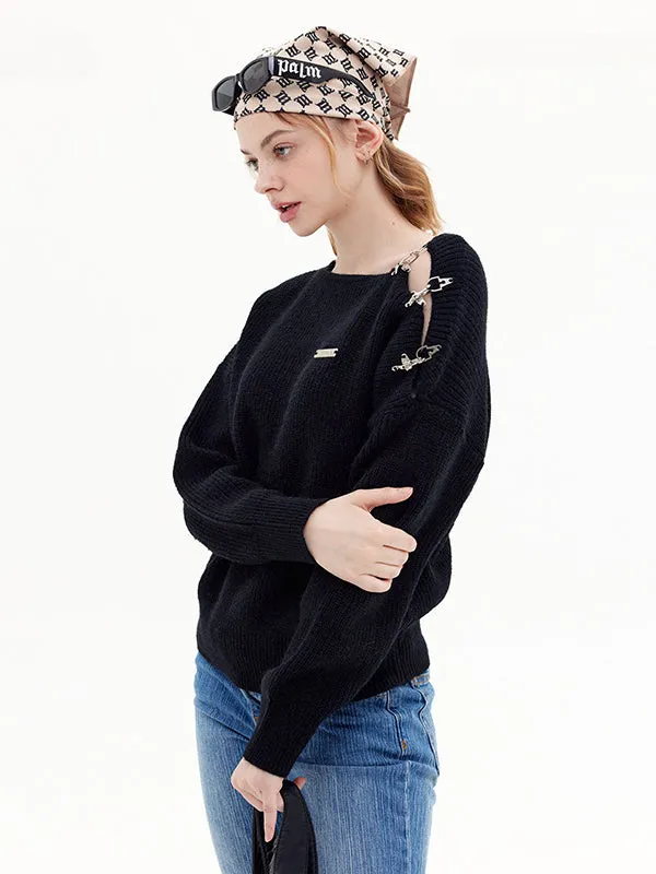 Nvuvu Ribbed Snaps Knit Sweater