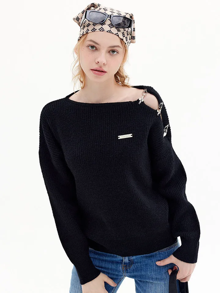 Nvuvu Ribbed Snaps Knit Sweater