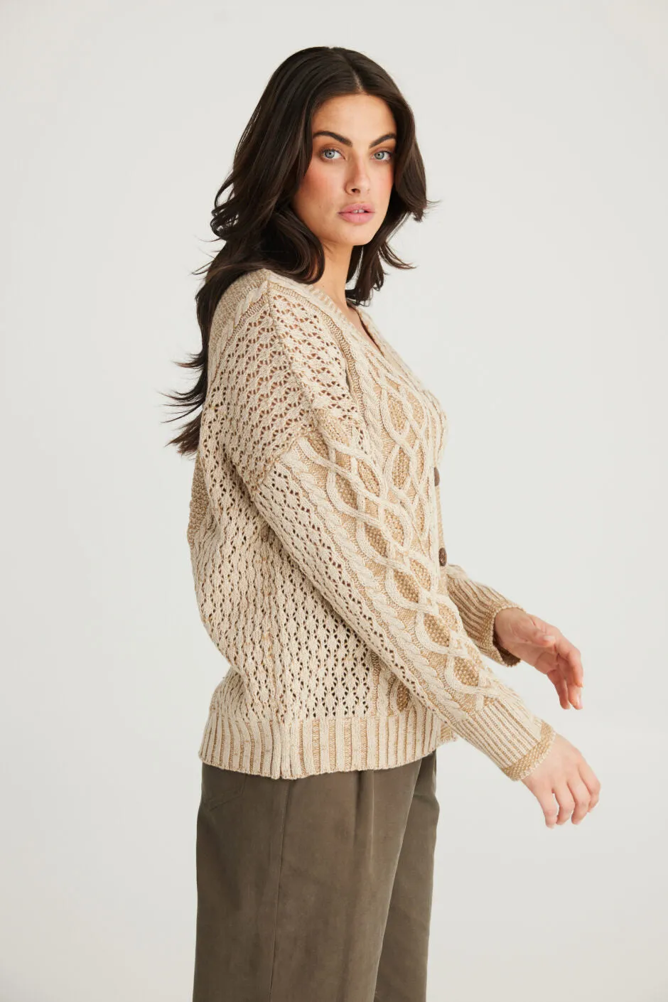 Odessa Cardigan - Taupe