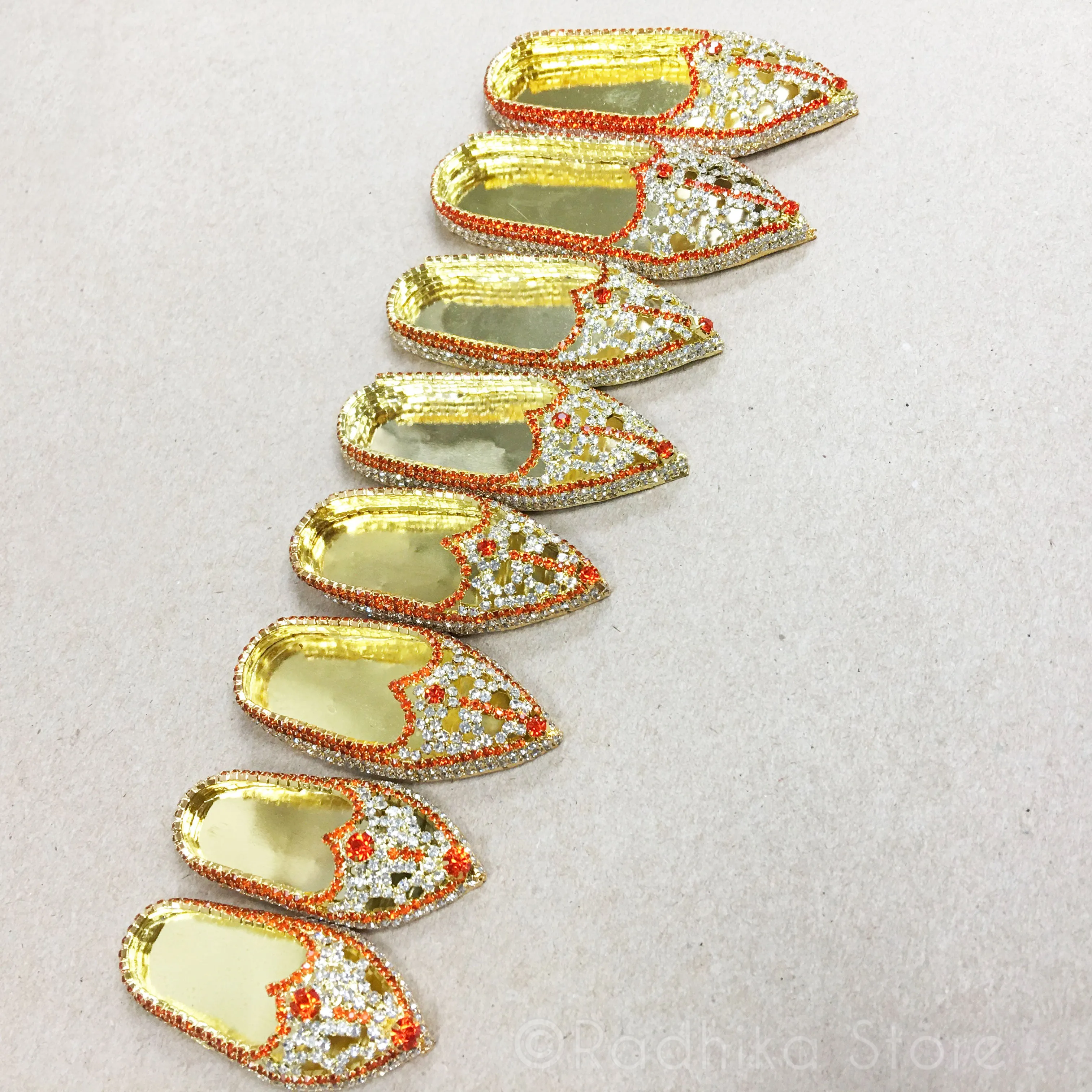 Orange Sapphire and Diamond Rhinestone - Deity Shoes - Large Sizes