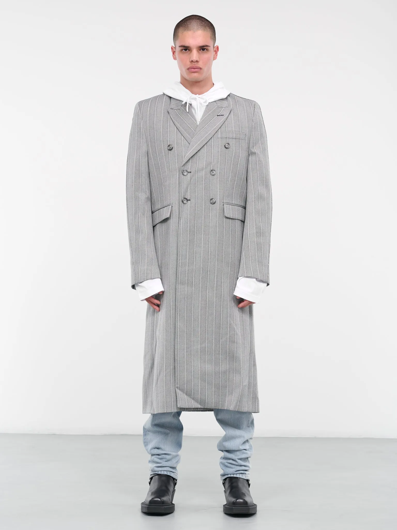 Pinstripe Trench Coat (VL18CO620G-GREY)