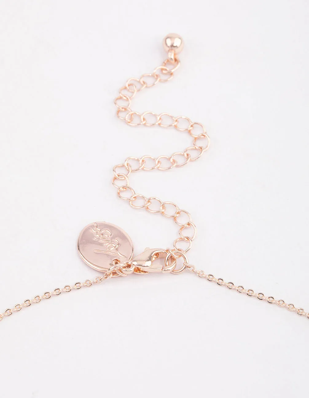 Rose Gold Cursive Love Pendant Necklace